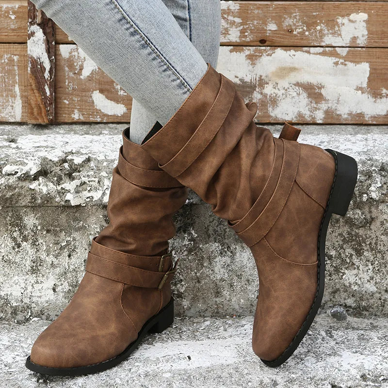 Slouch Mid-Calf Boots for Women – Effortlessly Chic & Comfortable