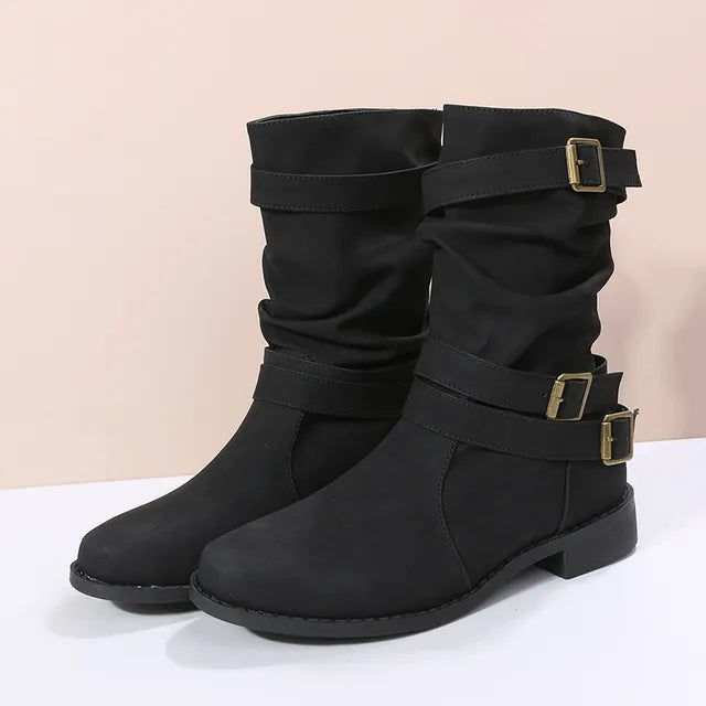 Slouch Mid-Calf Boots for Women – Effortlessly Chic & Comfortable