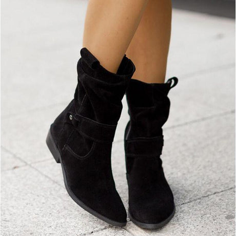Slouched Black Ankle Boots for Women – Effortlessly Stylish & Comfortable