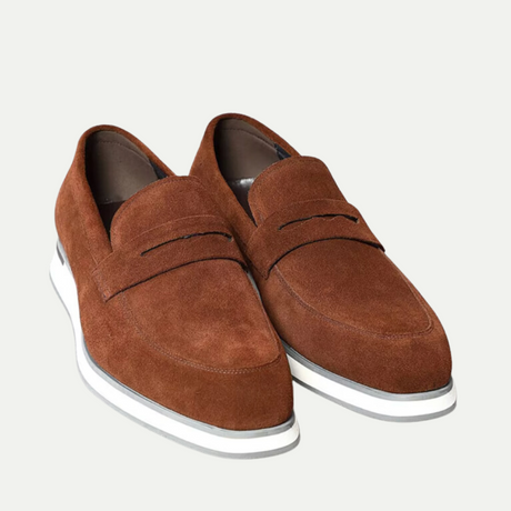Soft Suede Penny Loafers Black