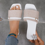 Square Toe Flat Slippers for Women – Stylish & Comfortable Everyday Wear