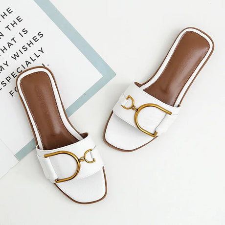 Square Toe Slip-On Sandals for Women – Chic & Comfortable