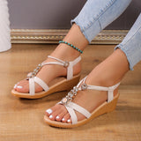 Strappy Wedge Sandals for Women – Elegant & Comfortable Black Wedges