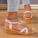 Strappy Wedge Sandals for Women – Elegant & Comfortable Black Wedges