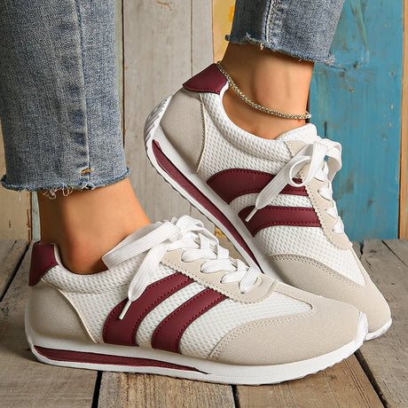 Striped Platform Sneakers for Women – Comfortable & Stylish Casual Footwear 0