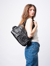 Structured Black Shoulder Bag for Women – Stylish & Functional Design