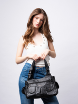 Structured Black Shoulder Bag for Women – Stylish & Functional Design