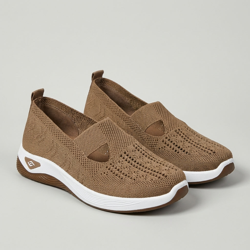 Breathable Knit Walking Sneakers – Lightweight Slip-On Comfort Shoes