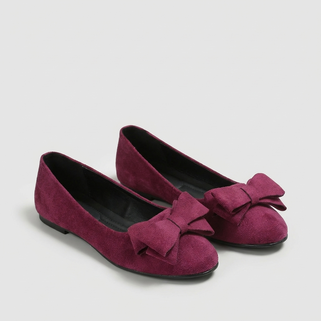 Bow Detail Ballet Flats – Lightweight Casual Comfort Walking Shoes