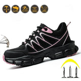 Stylish Safety Sneakers – Non-Slip Work Shoes – Comfort & Protection for Women