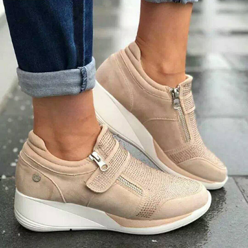 Suede Wedge Sneakers for Women – Stylish Elevation & Comfortable Fit