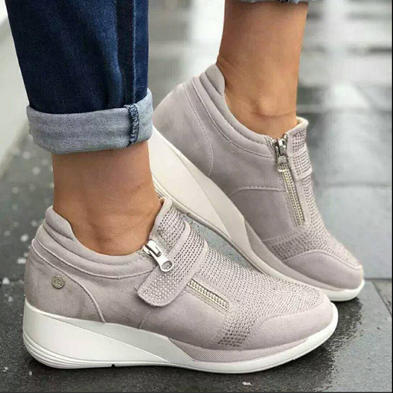 Suede Wedge Sneakers for Women – Stylish Elevation & Comfortable Fit