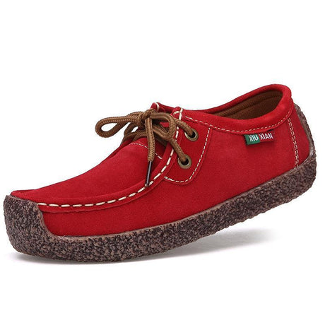 Suede Lace-Up Flat Shoes for Women – Comfortable & Versatile for All-Day Wear 0