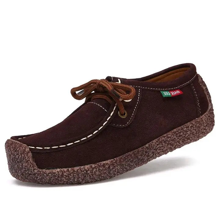 Suede Lace-Up Flat Shoes for Women – Comfortable & Versatile for All-Day Wear 7