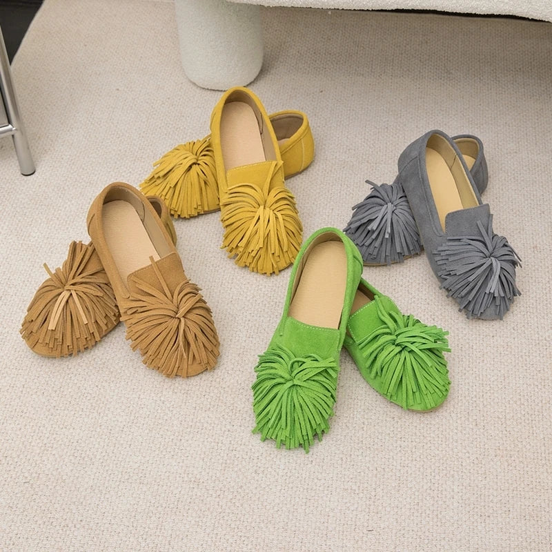 Tassel Black Loafers for Women – Stylish & Comfortable Slip-On Flats
