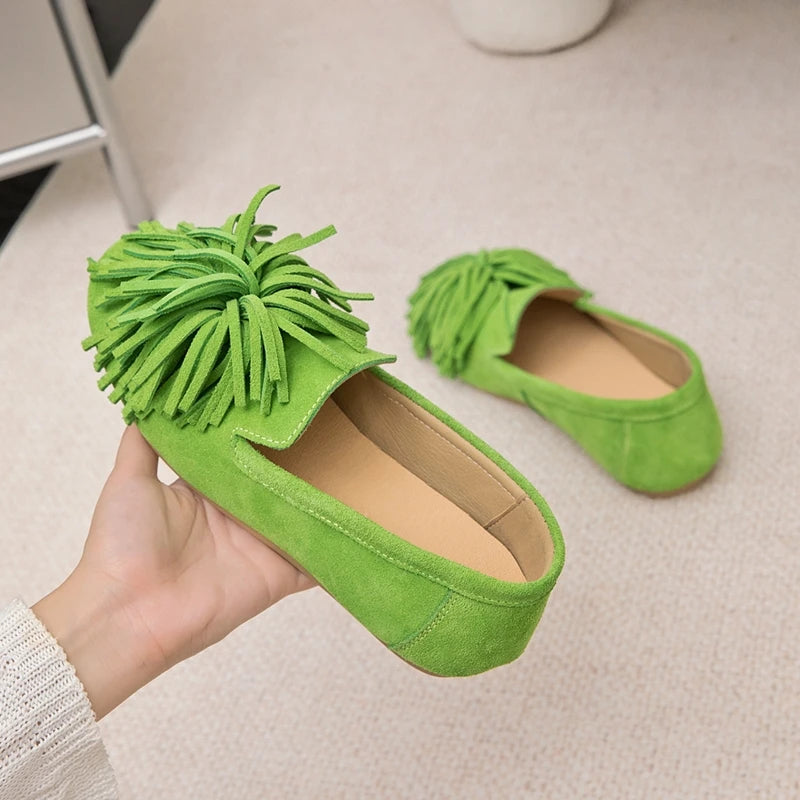 Tassel Black Loafers for Women – Stylish & Comfortable Slip-On Flats