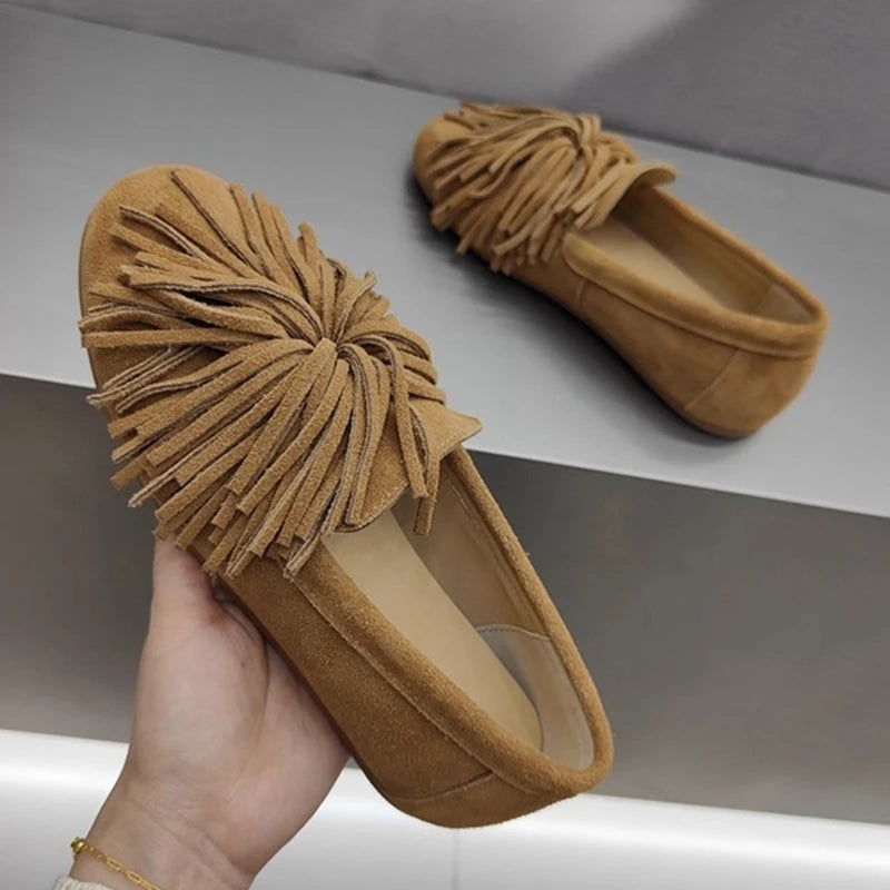 Tassel Black Loafers for Women – Stylish & Comfortable Slip-On Flats