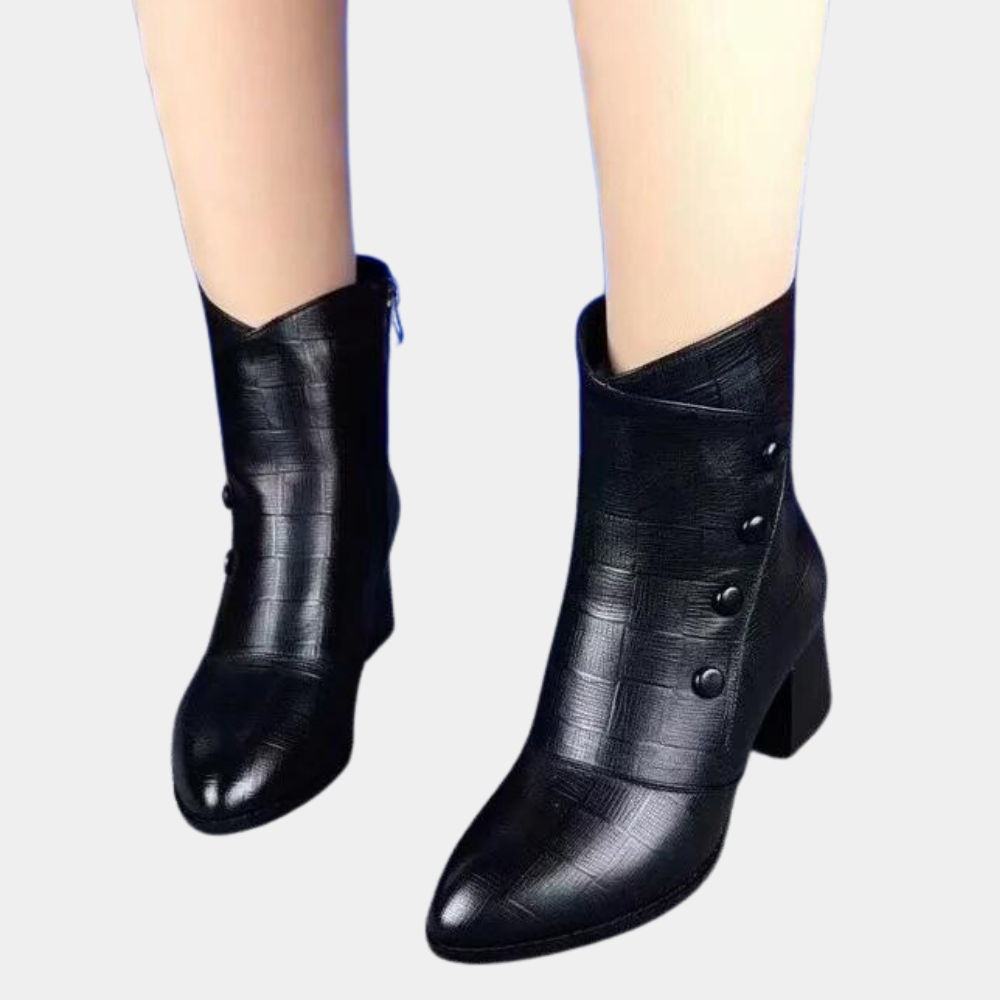 Textured Ankle Boots for Women – Stylish & Comfortable Block Heel