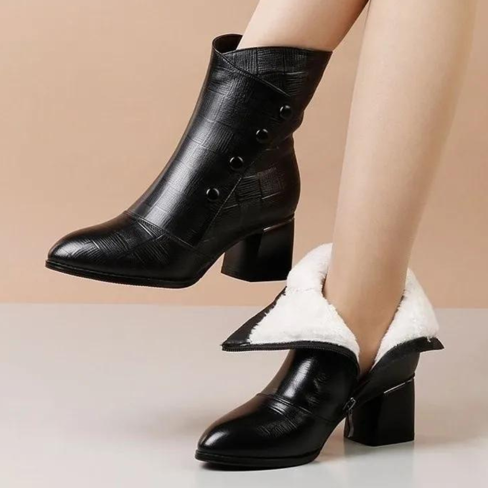 Textured Ankle Boots for Women – Stylish & Comfortable Block Heel