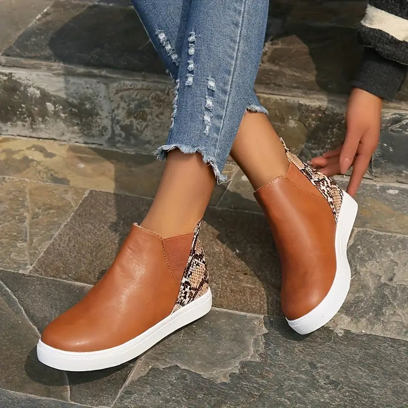 Textured Slip-On Ankle Boots for Women – Effortless Style & Comfort
