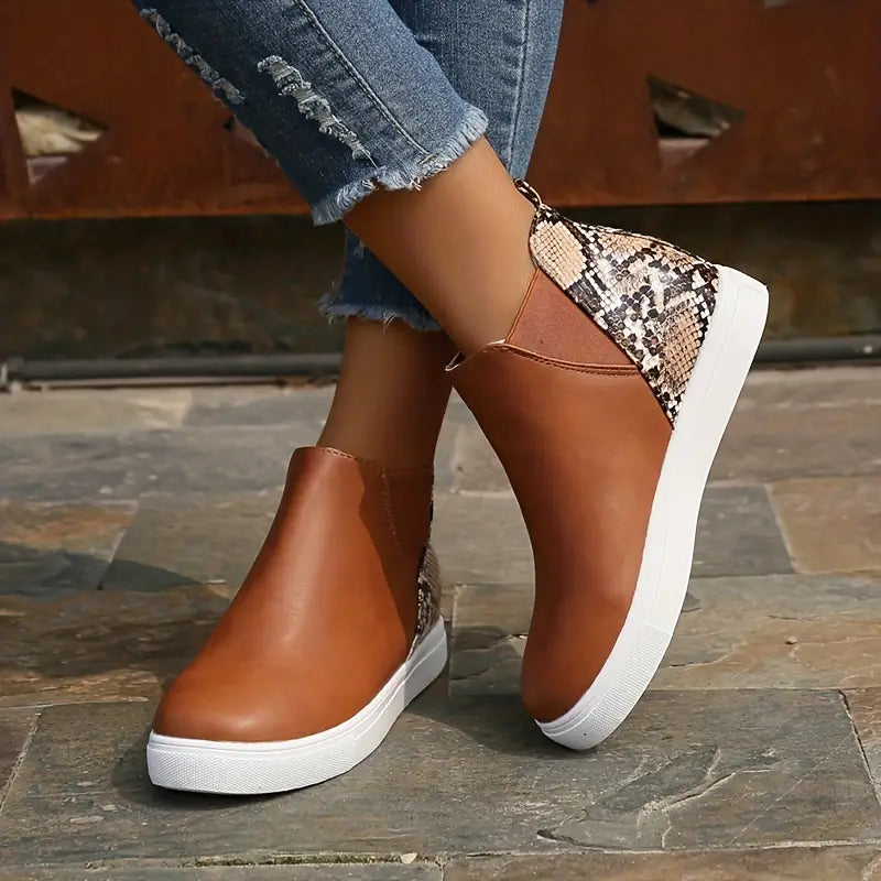 Textured Slip-On Ankle Boots for Women – Effortless Style & Comfort