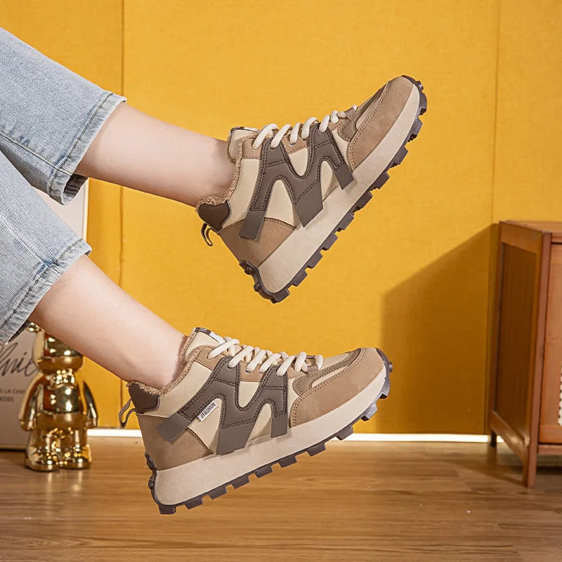 Thick-Sole Sports Shoes for Women – Warm & Stylish for Winter 2