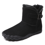 Fur Lined Ankle Boots for Men – Buckle Strap Winter Boots