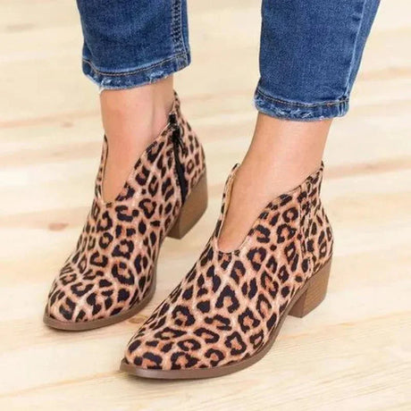 V-Neck Black Ankle Boots for Women – Chic & Comfortable Style