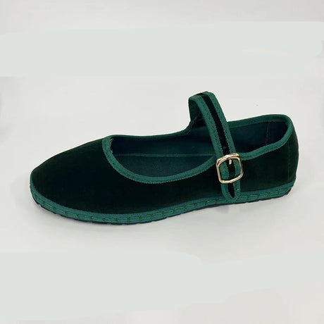 Velvet Mary Jane Flats for Women – Stylish & Comfortable Black Ballet Shoes