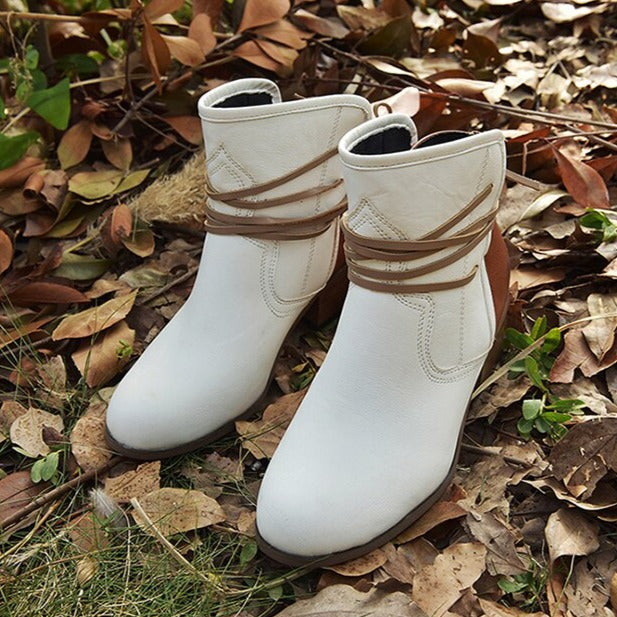 Vintage Lace-Up Ankle Boots for Women – Chic & Comfortable