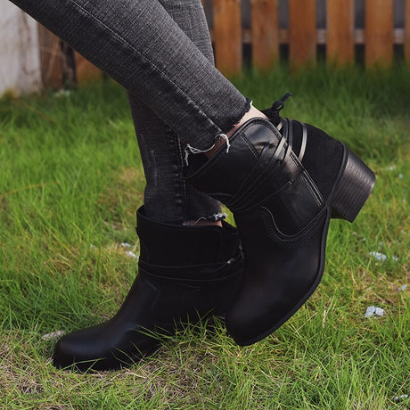 Vintage Lace-Up Ankle Boots for Women – Chic & Comfortable