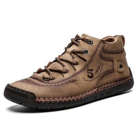 Vintage Lace-Up Black Ankle Boots for Men – Comfortable & Stylish 4