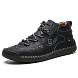 Vintage Lace-Up Black Ankle Boots for Men – Comfortable & Stylish 5