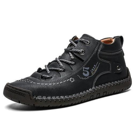 Vintage Lace-Up Black Ankle Boots for Men – Comfortable & Stylish 5