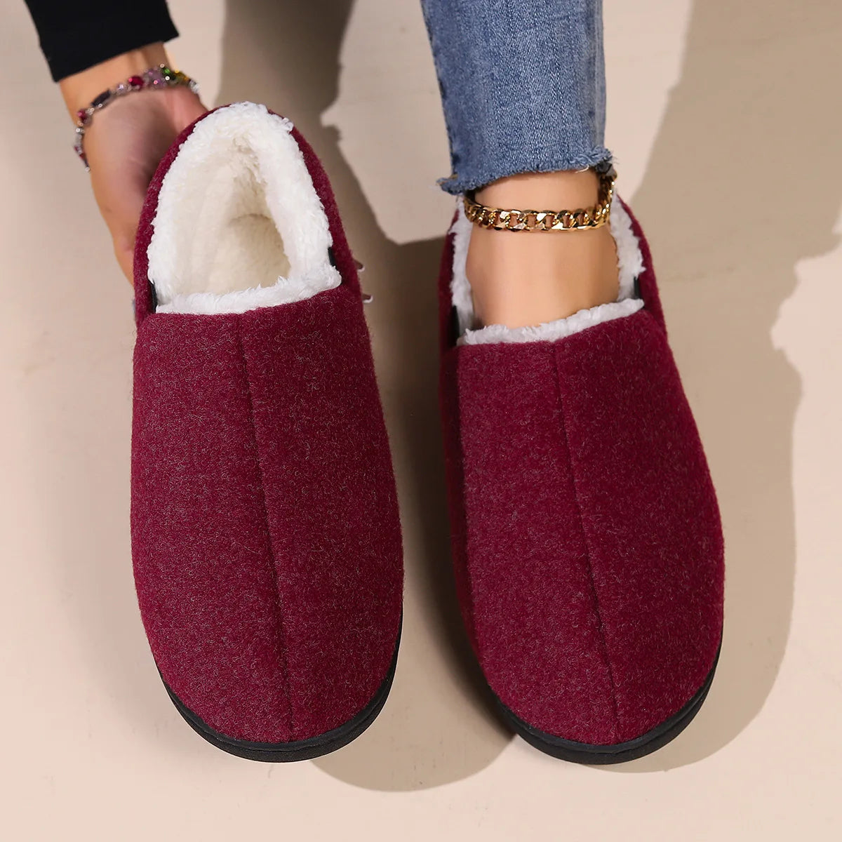 Warm Fluffy Slippers for Men – Cozy & Non-Slip Comfort