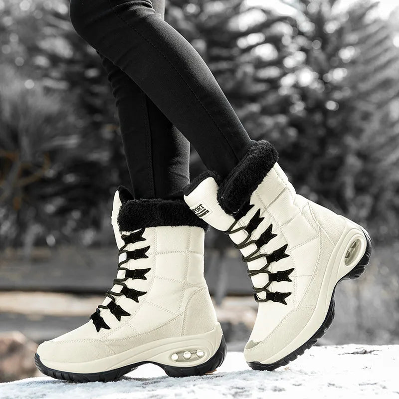 Waterproof Mid-Calf Snow Boots for Women – Cozy & Stylish