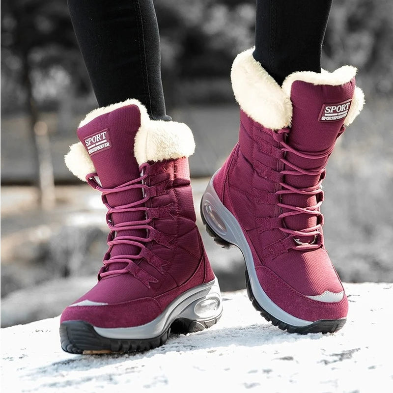 Waterproof Mid-Calf Snow Boots for Women – Cozy & Stylish