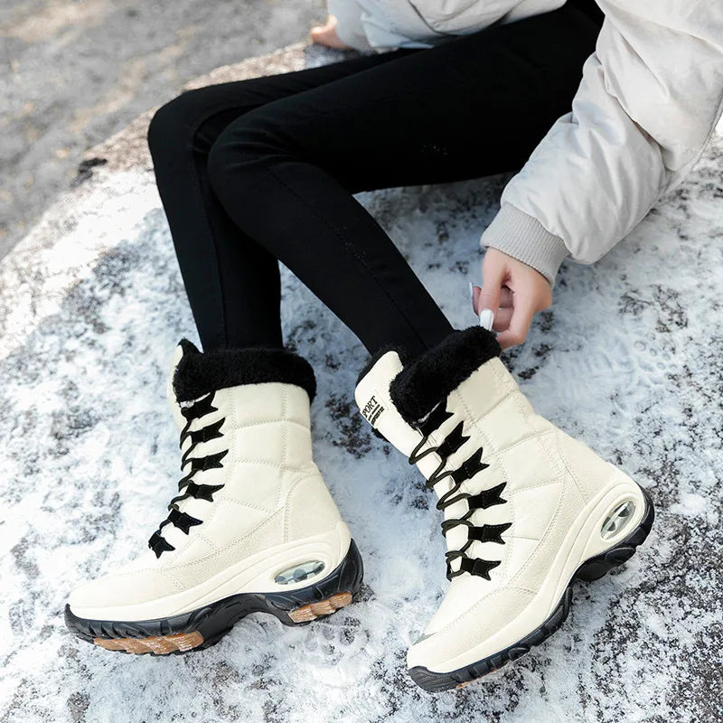 Waterproof Mid-Calf Snow Boots for Women – Cozy & Stylish