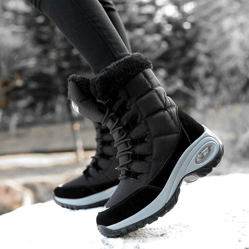 Waterproof Mid-Calf Snow Boots for Women – Cozy & Stylish