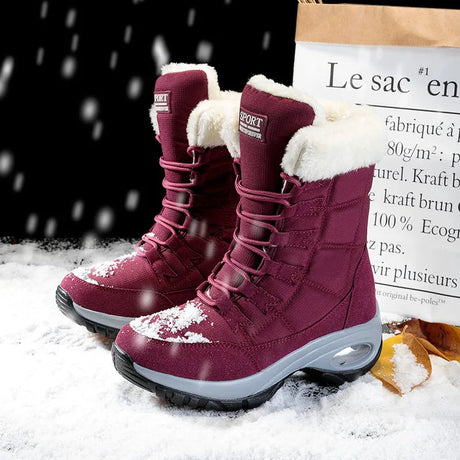 Waterproof Mid-Calf Snow Boots for Women – Cozy & Stylish