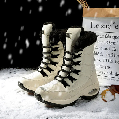 Waterproof Mid-Calf Snow Boots for Women – Cozy & Stylish
