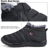 Waterproof Black Ankle Boots for Men – Warm Fur Lining & Slip-On Comfort 4