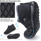 Waterproof Black Ankle Boots for Men – Warm Fur Lining & Slip-On Comfort 5
