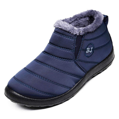 Waterproof Black Ankle Boots for Men – Warm Fur Lining & Slip-On Comfort 7