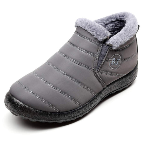 Waterproof Black Ankle Boots for Men – Warm Fur Lining & Slip-On Comfort 9