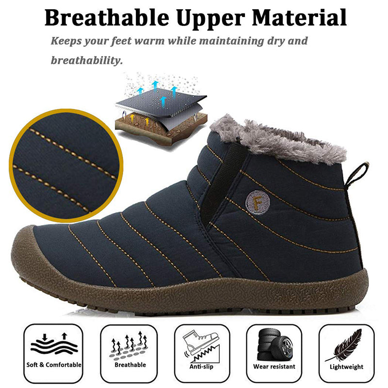 Waterproof Black Ankle Boots for Men – Warm & Anti-Slip Design 2