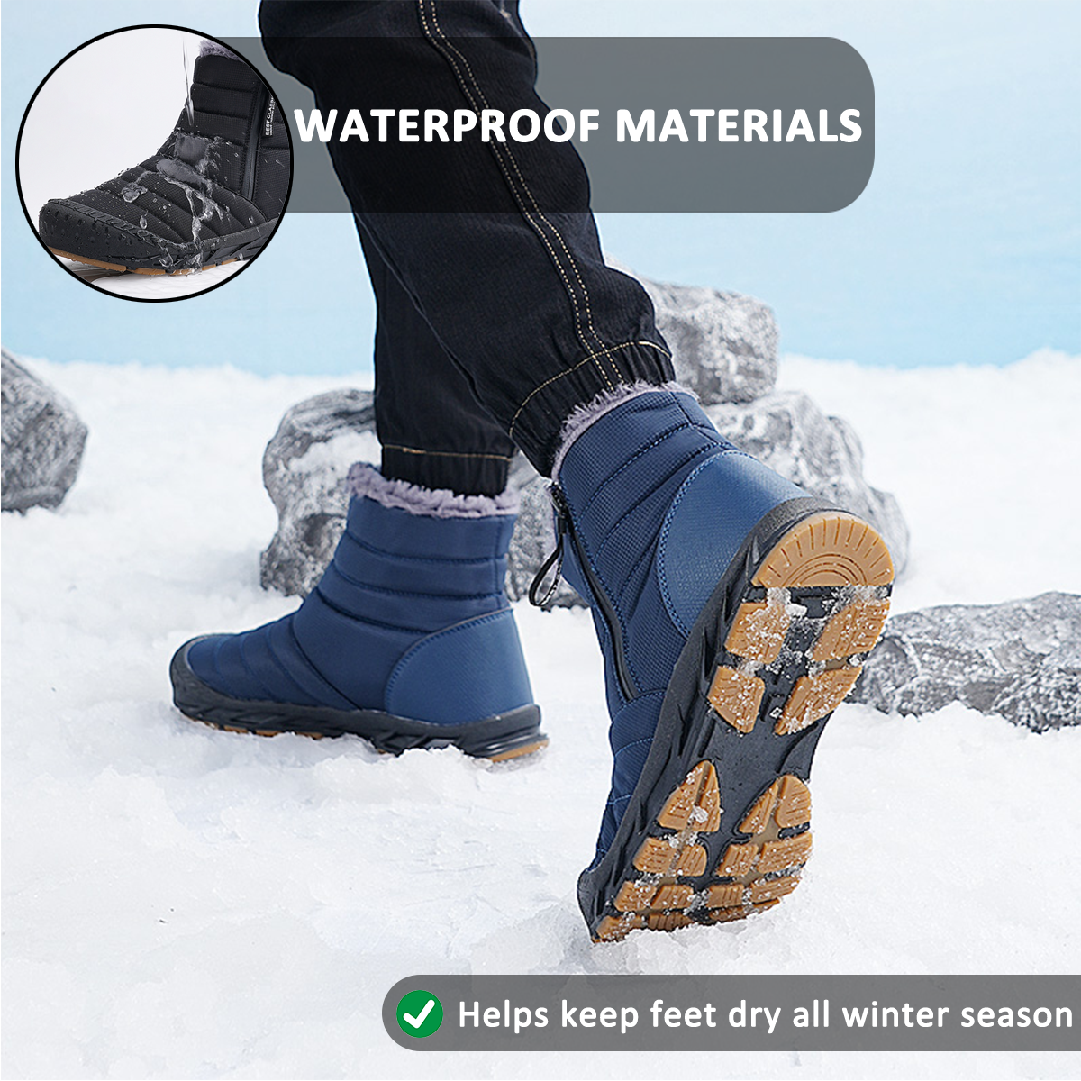 Waterproof High Top Snow Boots for Men & Women – Comfortable & Supportive for Winter Adventures 1