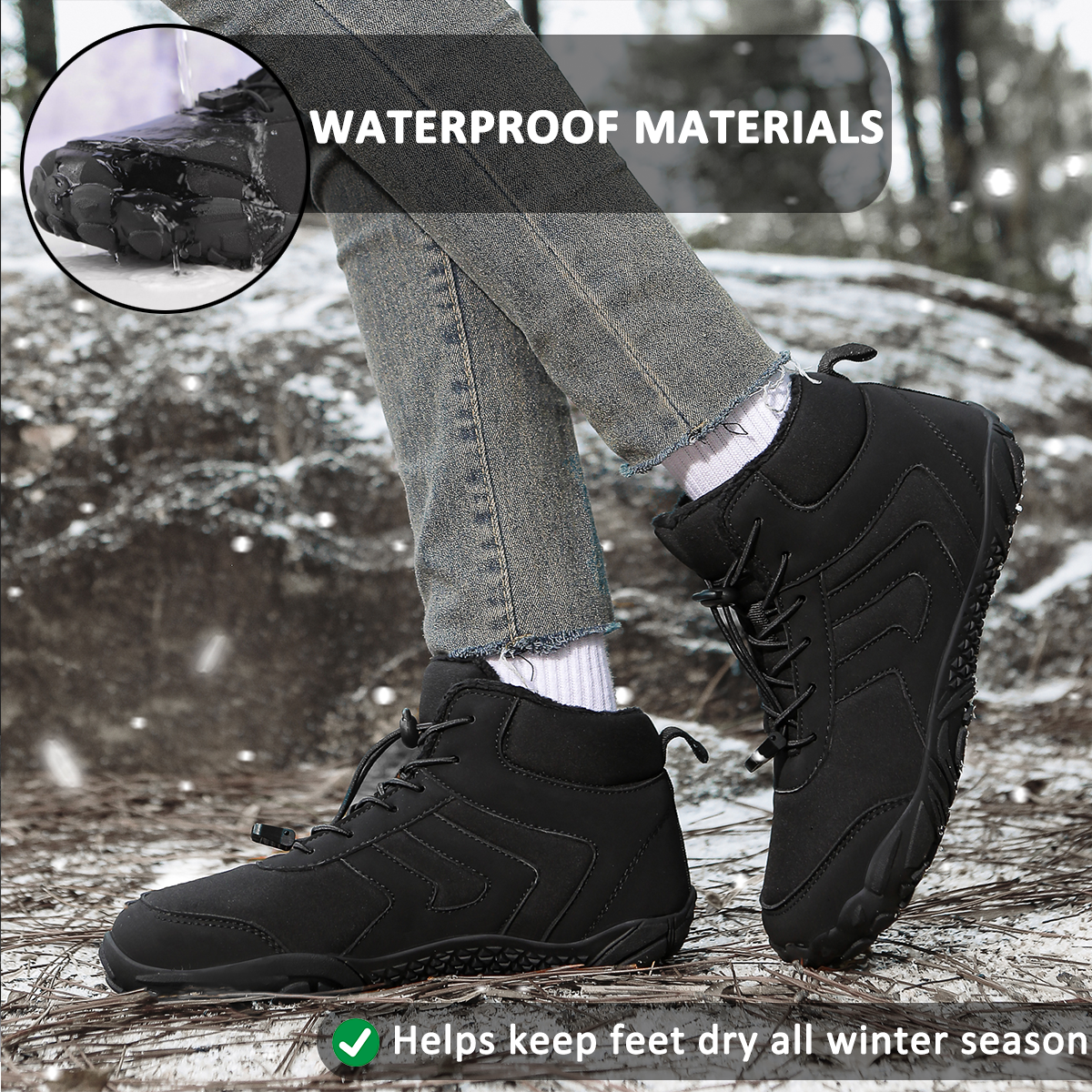 Waterproof Mid-Cut Snow Boots for Men – Comfortable & Supportive 1