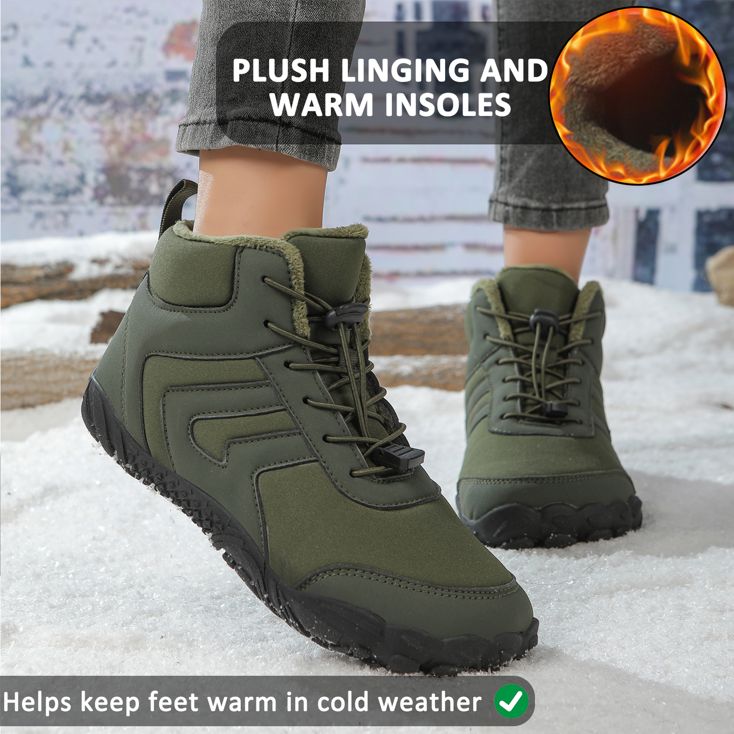 Waterproof Mid-Cut Snow Boots for Men – Comfortable & Supportive 2