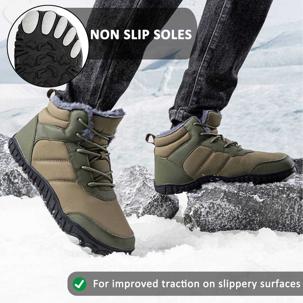 Waterproof Winter Barefoot Shoes for Men – Comfortable & Supportive 2